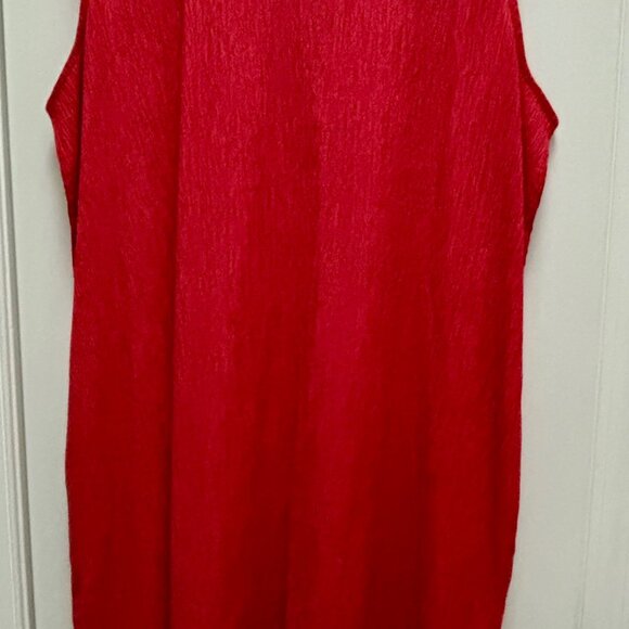 NWT EILEEN FISHER Woven Plisse Mock Neck Dress Red XL - Picture 5 of 5
